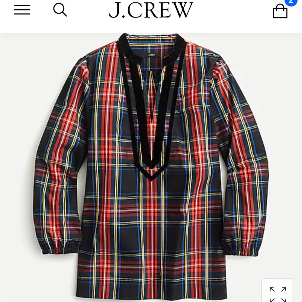 NWT J.Crew Velvet Trimmed V-Nk Tunic 🎁